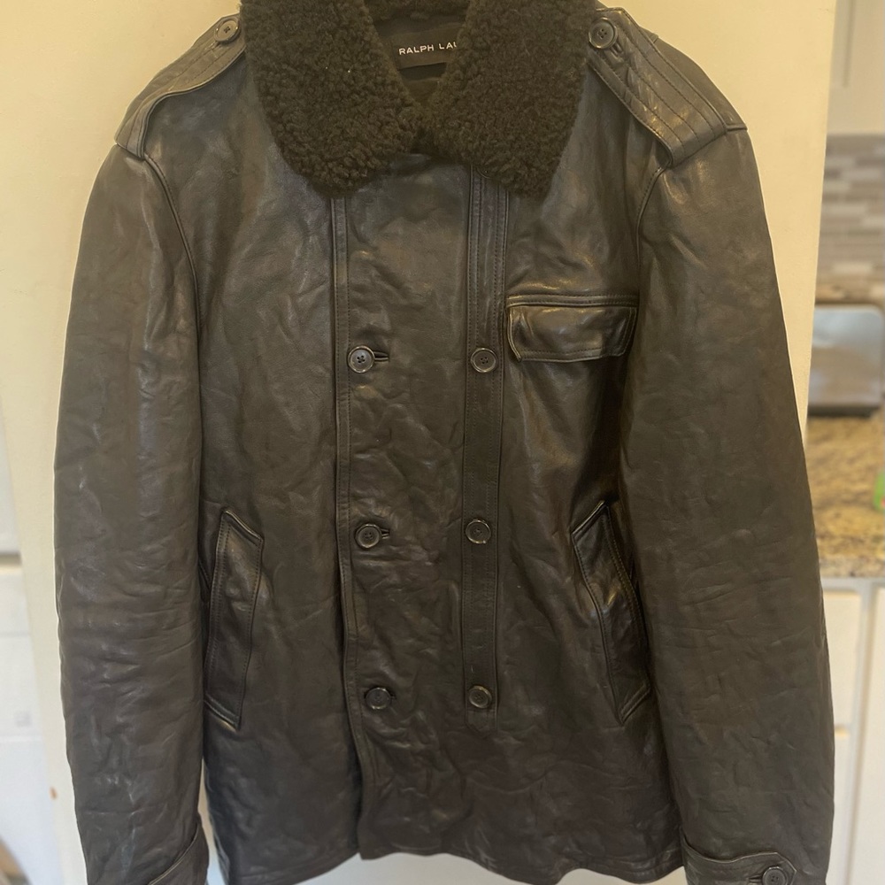 Ralph Lauren Black Cowhide Leather Jacket